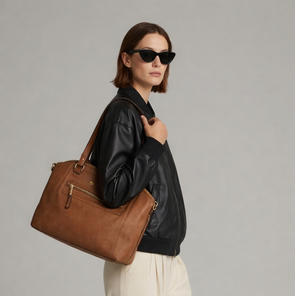 Michael Kors Brown Leather Tote Bag